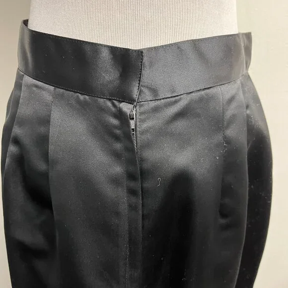 Black Tie satin straight pencile skirt NWT vintage 12 made in USA lined midi